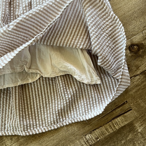 Pink Lily tan and white seersucker open neck layer prairie dress XL - Picture 5 of 10